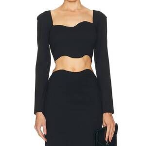 NEW STAUD corde cropped top in black